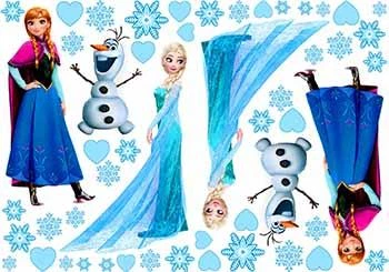 Вафельная картинка Холодное сердце (Frozen) Эльза и Анна, Олаф А4 (p0794)