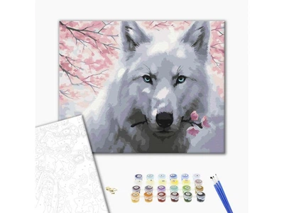 Картина по номерам Волк с цветами, Brushme (40х50 см), BS52668