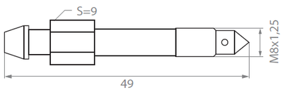 Штуцер прокачки тормозов М8X1.25 мм длиной 49 мм (С0085)