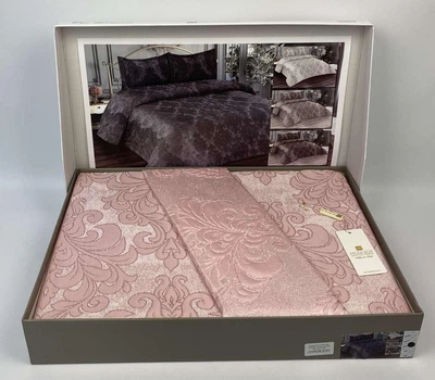 Покрывало Moda Box 240х260 с наволочками Damask Pudra