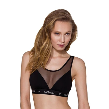 Топ з прозорою вставкою Passion PS002 TOP XL, black, XL