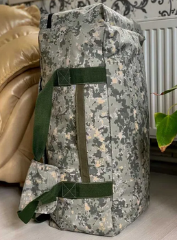 Баул для передислокации 100 литров 74*40 см военный армейский ВСУ тактический сумка рюкзак походный цвет пиксель