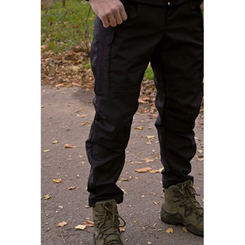 Теплые штаны тактические Черные Soft Shell Logos XL