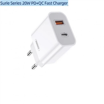 Зарядний пристрій Remax Surie 2 порти USB + Type-C 20W PD+QC Білий