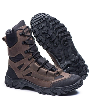 Берці демісезонні черевики тактичні чоловічі, натуральна шкіра та кордура, розмір 40, Bounce ar. ML-0740, колір коричневий