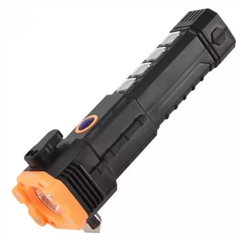 Фонарик аварийный TORCH LL-104 со встроенным аккумулятором (3W, светодиодный, USB, алюминиевый сплав, спасательный) - Черный