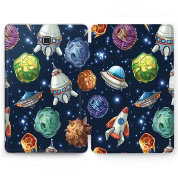 Чохол книжка, обкладинка для Samsung Galaxy Tab S (Намальовані планети) S2/S3/S4/S5e/S6/S6 Lite