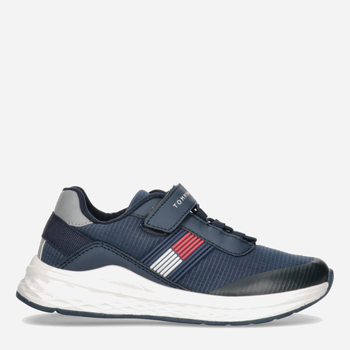 Buty sportowe chłopięce na rzepy Tommy Hilfiger Flag Low Cut Lace-up Sneaker T3B9-32895-0328800- 31 Granatowe (8052578196830)