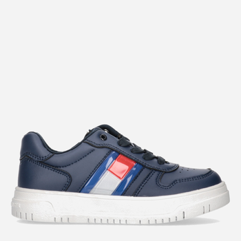 Buty sportowe chłopięce Tommy Hilfiger Flag Low Cut Lace-up Sneaker T3X9-32867-1355800- 30 Granatowe (8052578204184)