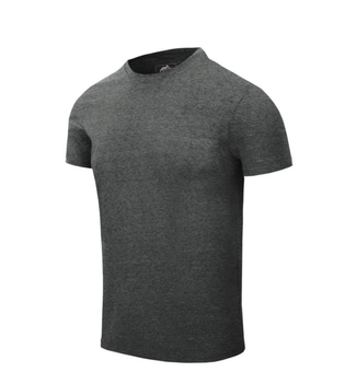 Футболка (Звужений, Приталений) T-Shirt Slim Helikon-Tex Black-Grey Melange XL Чоловіча тактична