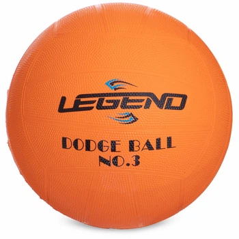 Яркий мяч для игры в вышибалу резиновый мячик для вышибал 3 размер dodgeball LEGEND Оранжевый (3284)