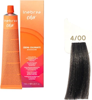 Крем-фарба для волосся Inebrya Color Linseed Oil and Aloe Vera 4/00 Intense Chestnut 100 мл (8033219166757)