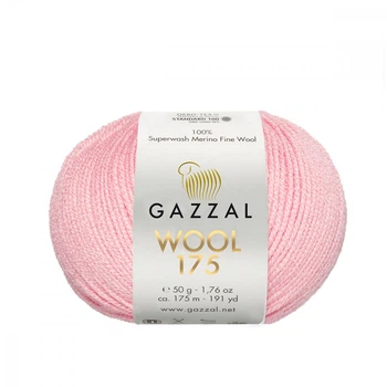 Пряжа Gazzal Wool 175 328-Розовый