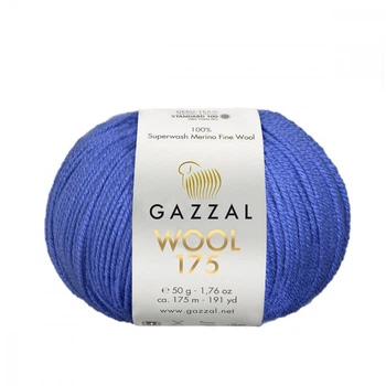 Пряжа Gazzal Wool 175 336-Синий