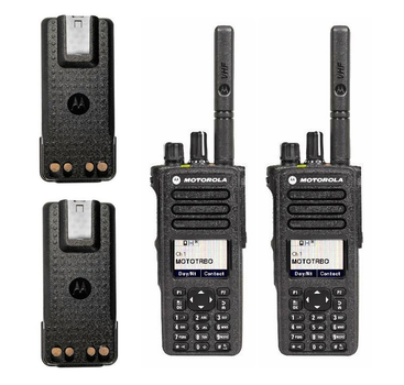 Комплект 2 шт Рация военная Motorola DP4800e VHF в максимальной комплектации AES-256 усиленная антенна + дополнительный аккумулятор