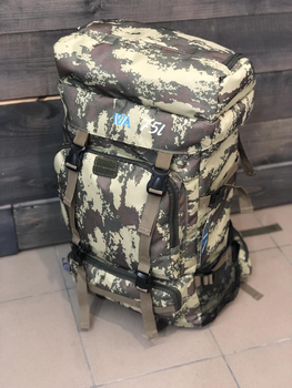 Рюкзак тактический универсальный объем 75 литров, военный водоотталкивающий из плотной тактической ткани хаки (DJ744109)