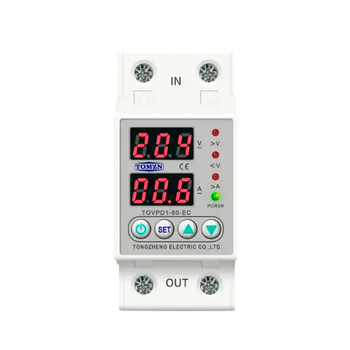 Реле контролю напруги та струму з РК, 220В, 63А, 2DIN, TOMZN TOVPD1-60-EC (117261)