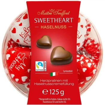 Шоколадні Цукерки Maitre Truffaut Sweetheart Haselnuss 125g