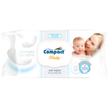 Детские влажные салфетки Ultra Compact с клапаном 72 шт (8697420531522)