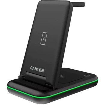Зарядний пристрій Canyon WS-304 Foldable 3in1 Wireless charger (CNS-WCS304B) (10269286)