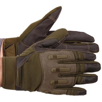 Тактичні рукавички із закритими пальцями розмір L кольору Олива