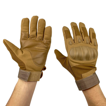 Тактичні рукавички із закритими пальцями койот