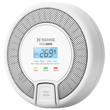 Детектор угарного газа X-Sense со сменной батареей, сертифицированный BSI в соответствии с EN 50291, CO03D 2025