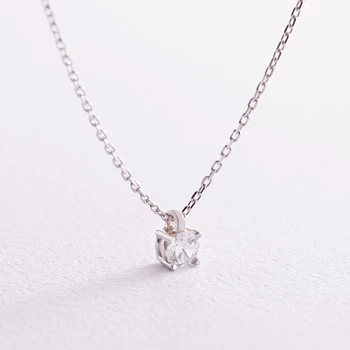 Серебряное колье с фианитом 908-01045 Онікс 38