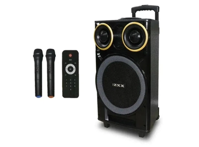 Колонка с аккумулятором ZXX /200W/ радио микрофоны/ BT/ SD+USB+FM/ LED