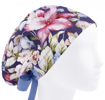 Медицинская шапочка женская HeadwearUniverse универсальная принт Цветы колокольчики