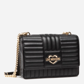 Torebka crossbody damska Love Moschino Borsa Quilted Nappa Pu Nero JC4064PP1CLA Czarna (8051578171892)