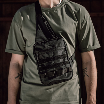 Тактична сумка для прихованого носіння зброї з кордури Чорна