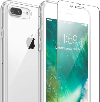 Чехол FlexGear для iPhone 7 Plus/iPhone 8 Plus с полной защитой и защитным стеклом на экран - Clear (500301222-X0018RRK9J)