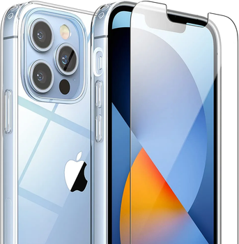 Чехол FlexGear для iPhone 14 Pro и 2X защитных стекла для экрана - Crystal Clear (500201222-X003B4QYFX)