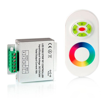 Контролер 12В RGB 18А RF полусенсорний білий