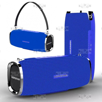 Потужний портативний бездротовий Bluetooth колонка Нореstаr А6 з функцією PowerBank блююуз для телефону, 35W Синя
