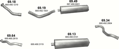 Труба промежуточная POLMO (69.19) - (609D/709D/711D din 51129 86) (Polmo-69.19)