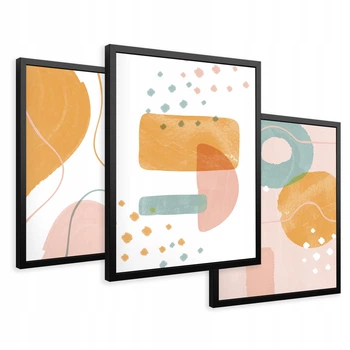 Модульна картина 3в1, сучасна абстрактна графіка Printedwall, 43 х 99 см (0103)