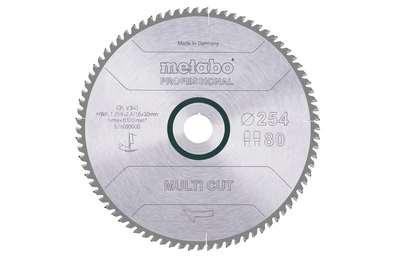 Пильный диск Metabo Multi Cut Professional 254х2,4х30 мм Z80 FZ/TZ 5°, универсальный (Картон) 628093000 (8489)