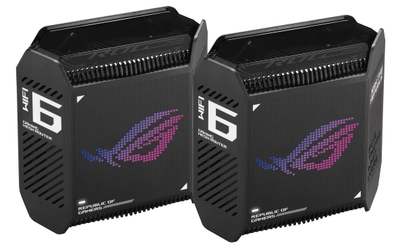 Маршрутизатор Asus ROG Rapture GT6 2PK Black (90IG07F0-MU9A20) трехдиапазонный, сверхбыстрое ускорение игр
