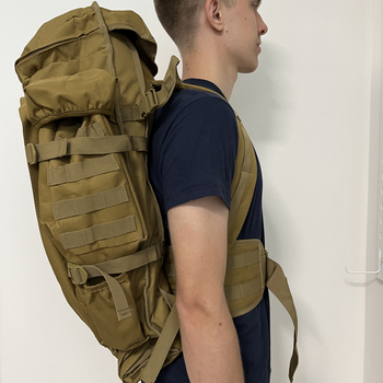 Тактичний рюкзак на 70 літрів з відділенням для зброї BPT8-70 койот