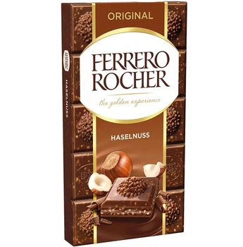 Шоколадка Ferrero Rocher Haselnuss Original зі шматочками фундуку та горіховим кремом 90 г
