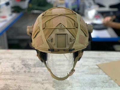 Кавер на каску ФАСТ размер S шлем маскировочный чехол на каску Fast армейский цвет КОЙОТ
