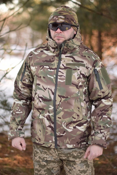 Тактическая куртка Softshell армейская военная флисовая куртка цвет мультикам софтшел размер 50 для ВСУ