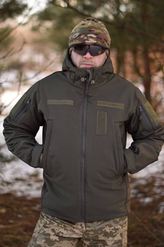 Тактична куртка Softshell армійська військова флісова куртка колір олива/хакі софтшел розмір 52 для ЗСУ