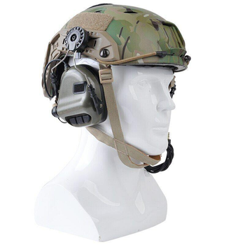 Наушники активные Earmor M31H MOD3 для баллистического шлема Олива (#EKIP175)