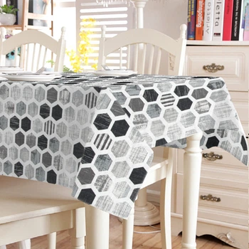 Скатерть с акриловой пропиткой Mantel Black Honeycomb (TT164610) 140x240 см