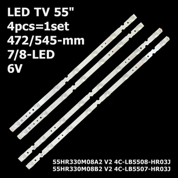 LED підсвітка TV 55" inch 6V 7/8-led 55HR330M08A2 + 55HR330M08B2 V2 4C-LB5508-HR02J 4C-LB5507-HR02J 4pcs=1set