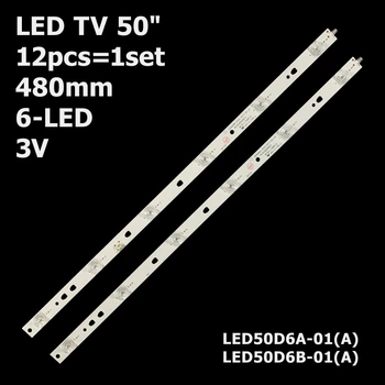 LED підсвітка TV 50" 480mm 6-led 3V LED50D6A-01(A) LED50D6B-01(A) 30350006211/12 12pcs=1set