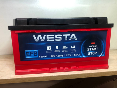Автомобильный аккумулятор WESTA EFB 110 START STOP АЗ (-/+)